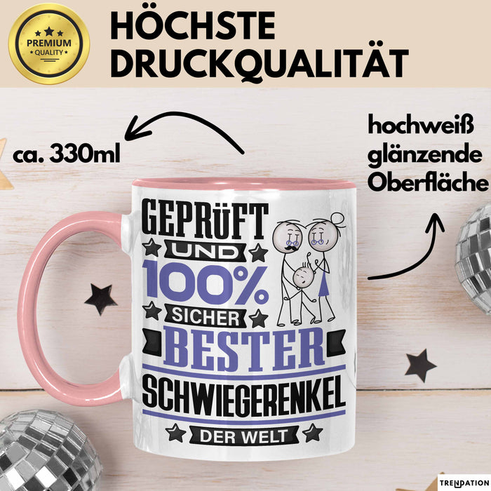 Schwiegerenkel Geschenk Lustiger Spruch für Schwiegerenkel Geschenkidee Bester Schwiegerenkel Der Welt Rosa Trendation