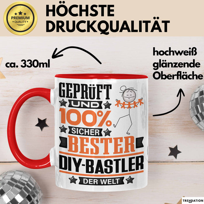 DIY-Bastler Geschenk Lustiger Spruch für DIY-Bastler Geschenkidee Bester DIY-Bastler Der Welt Rot Trendation