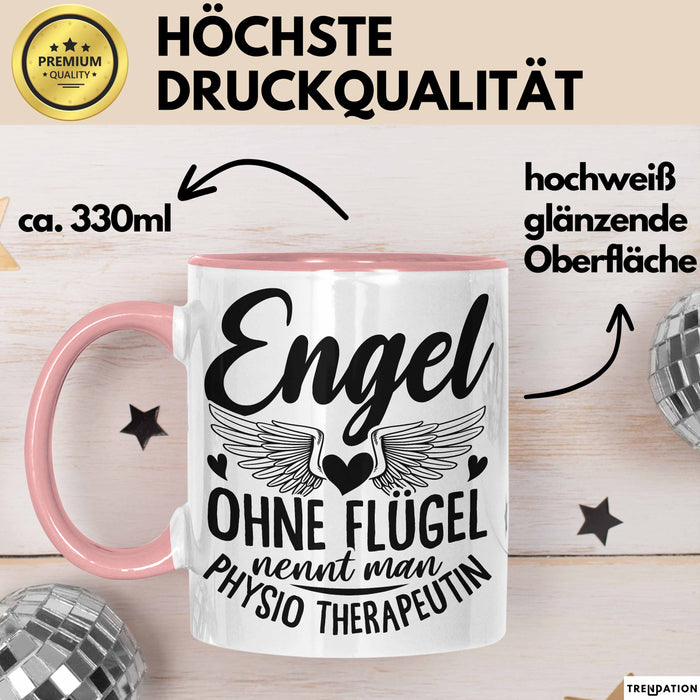 Physiotherapeutin Tasse Geschenk Engel Ohne Flügel Nennt Man Physio Rosa Trendation