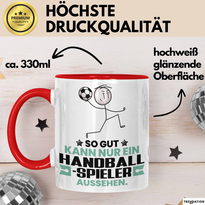 Handballspieler Geschenk Tasse So Gut Kann Nur Ein Handballspieler Aussehen Geschenkidee Kaffee-Becher Rot Trendation