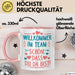Office Arbeitskollege Tasse Geschenk Lustige Geschenkidee Spruch Willkommen Im Team Schön Dass Du Da Bist Rosa Trendation