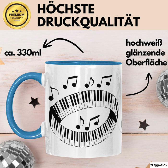 Pianist Tasse Geschenkidee für Fans klassischer Tastenklänge Blau Trendation
