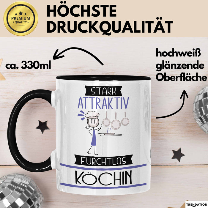 Köchin Tasse Geschenk Becher Stark Attraktiv Furchtlos Köchin Lustige Geschenkidee Trendation