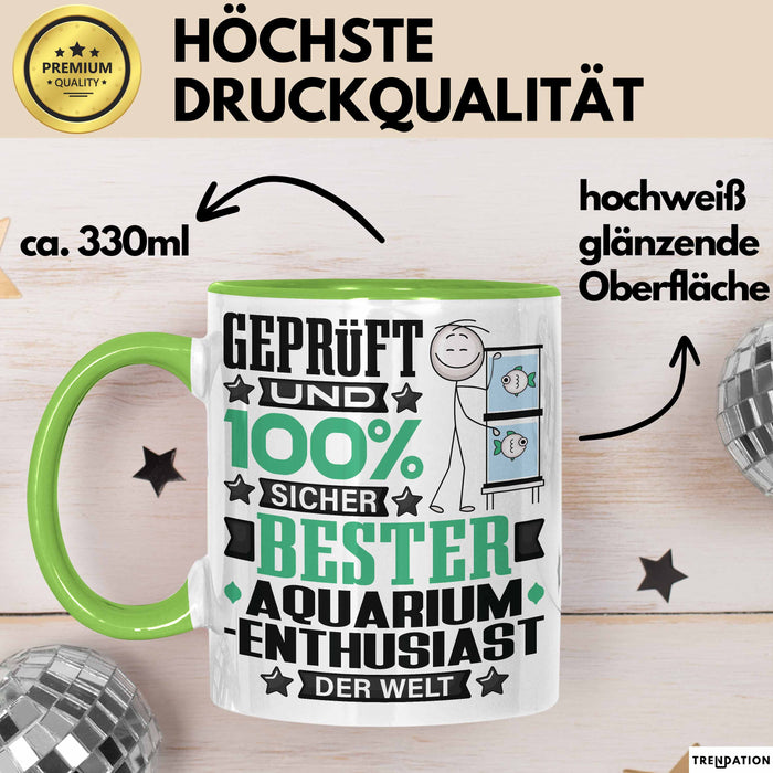 Aquarium-Enthusiast Geschenk Lustiger Spruch für Aquarium-Enthusiast Geschenkidee Bester Aquarium-Enthusiast Der Welt Grün Trendation