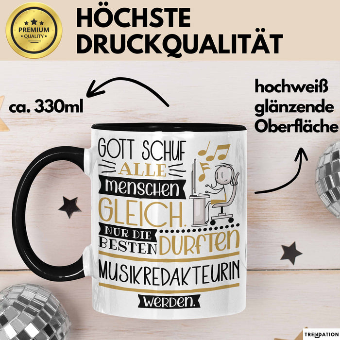 Musikredakteurin Geschenk Becher Tasse Gott Schuf Alle Menschen Gleich Nur Die Besten Durfeten Musikredakteurin Werden Geschenkidee Lustig Trendation