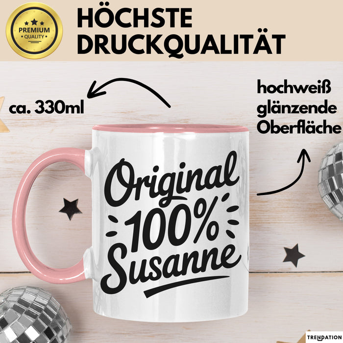 Susanne Tasse Geschenk Original 100% Susanne Geschenkidee Geburtstag Rosa Trendation