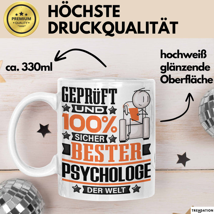 Psychologe Geschenk Lustiger Spruch für Psychologe Geschenkidee Bester Psychologe Der Welt Weiß Trendation