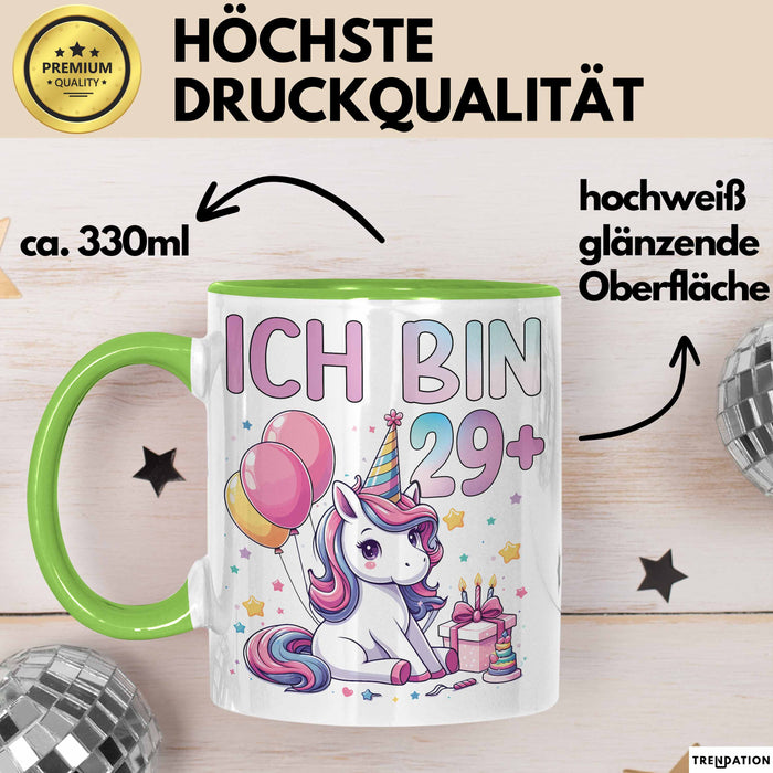 30. Geburtstag Frauen Geschenkidee 30Er Freundin Geschenk Ich Bin 29+ Grün Trendation