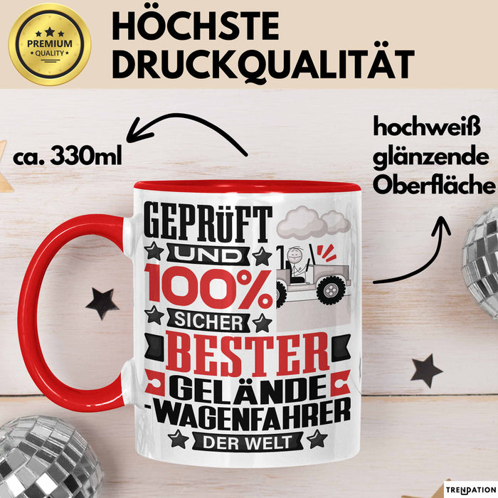 Geländewagenfahrer Geschenk Lustiger Spruch für Geländewagenfahrer Geschenkidee Bester Geländewagenfahrer Der Welt Rot Trendation