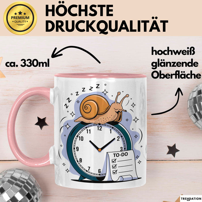 Aufschieber Tasse Geschenk Lustige Geschenkidee Spruch Für Deadline Vermeider Rosa Trendation