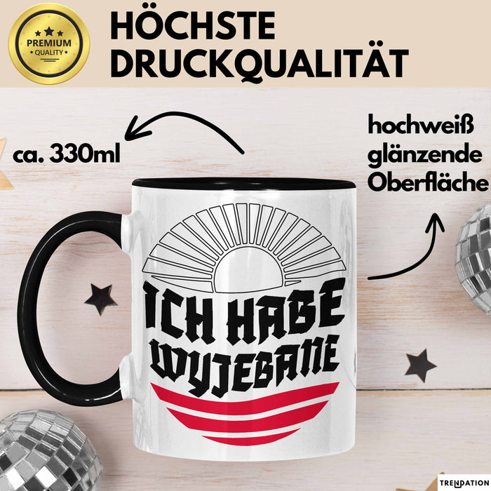 Polen Tasse Spruch Ich Habe Wyjebane Polska Geschenkdiee Kaffee-Becher Schwarz Trendation