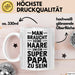 Papa Vatertag Tasse Becher Geschenk Lustige Geschenkidee Spruch Man Braucht Keine Haare Um Ein Super Papa Zu Sein Weiß Trendation