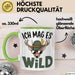 Hirschjäger Jagd Tasse Geschenk Ich mag’s wild Spruch Grün Trendation