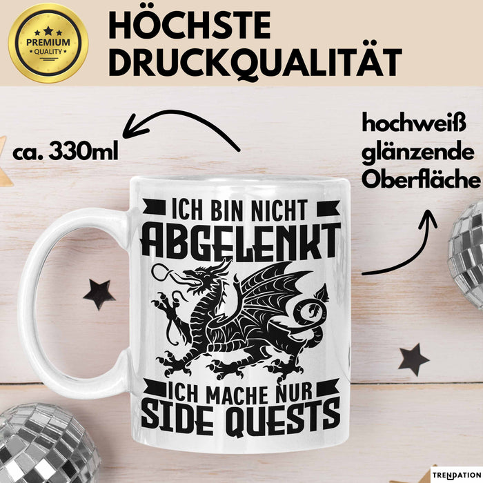 Gaming Tasse Geschenk Ich Bin Nicht Abgelenkt Ich Mache Nur Sidequests Weiß Trendation