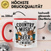 Country Musik Bier Tasse Geschenk Lustige Geschenkidee Rot Trendation