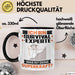 Survival-Experte Tasse Geschenk für Survival-Experte Geburtstag Lustiger Spruch Kaffee-Becher Was Ist Deine Superkraft Schwarz Trendation