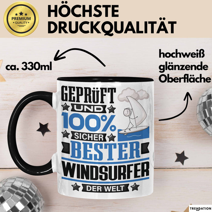 Windsurfer Geschenk Lustiger Spruch für Windsurfer Geschenkidee Bester Windsurfer Der Welt Schwarz Trendation