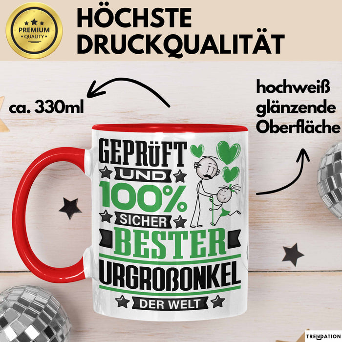 Urgroßonkel Geschenk Lustiger Spruch für Urgroßonkel Geschenkidee Bester Urgroßonkel Der Welt Rot Trendation