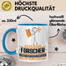 Forscher Geschenk Tasse Ich Bin Forscher Aber Sag Doch Einfach Superheld Lustige Geschenkdiee für Forscher Kaffee-Becher Blau Trendation