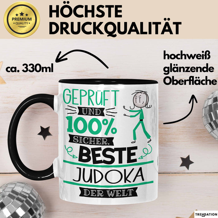 Beste Judoka Der Welt Tasse Geschenk für Eine Judoka Geprüft Und Sicher Geschenkidee Geburtstag Weihnachten Schwarz Trendation