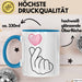 KPop Tasse Geschenk Finger Heart Herz Grafik Geschenkidee Fans Blau Trendation