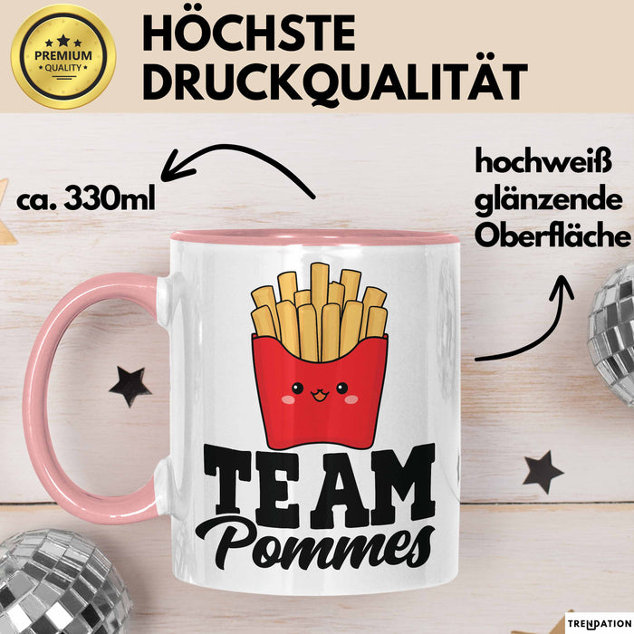 French Fries Tasse Pommes Frites Team Fritten Fans Rosa Trendation