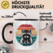 Waschbär Tierliebhaber Tasse Geschenk Lustige Geschenkidee Spruch Schwarz Trendation