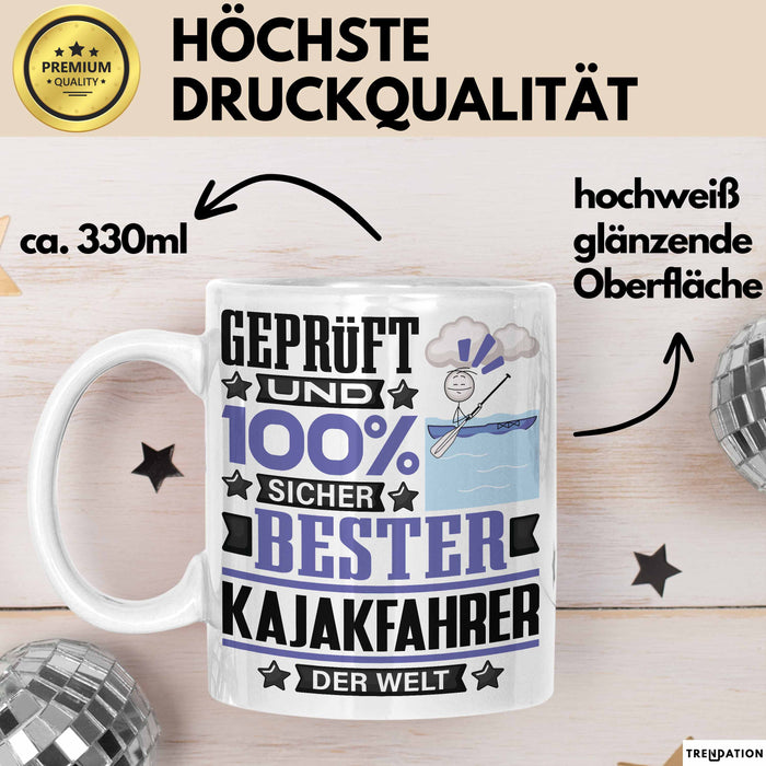 Kajakfahrer Geschenk Lustiger Spruch für Kajakfahrer Geschenkidee Bester Kajakfahrer Der Welt Weiß Trendation