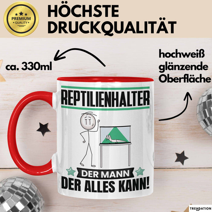 Reptilienhalter Tasse Geschenk für Reptilienhalter Der Mann Der Alles Kann Geschenkidee zum Geburtstag Rot Trendation
