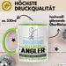 Angler Geschenk Tasse Ich Bin Angler Aber Sag Doch Einfach Superheld Lustige Geschenkdiee für Angler Kaffee-Becher Grün Trendation