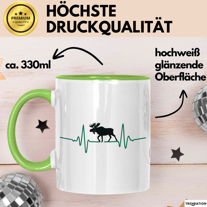 Skandinavischer Elch Tasse Geschenk Lustige Geschenkidee Grün Trendation