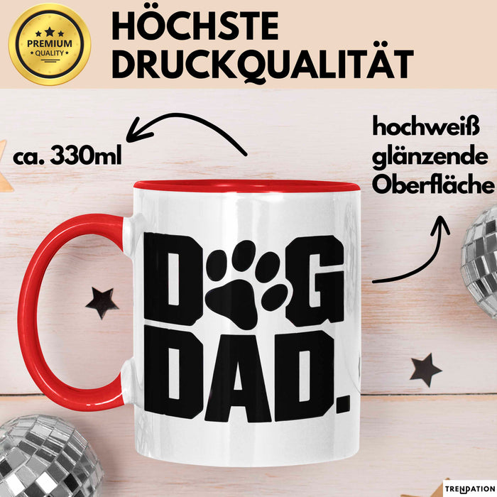 Hund Tierliebhaber Tasse Geschenk Lustige Geschenkidee Spruch Hunde Papa Rot Trendation
