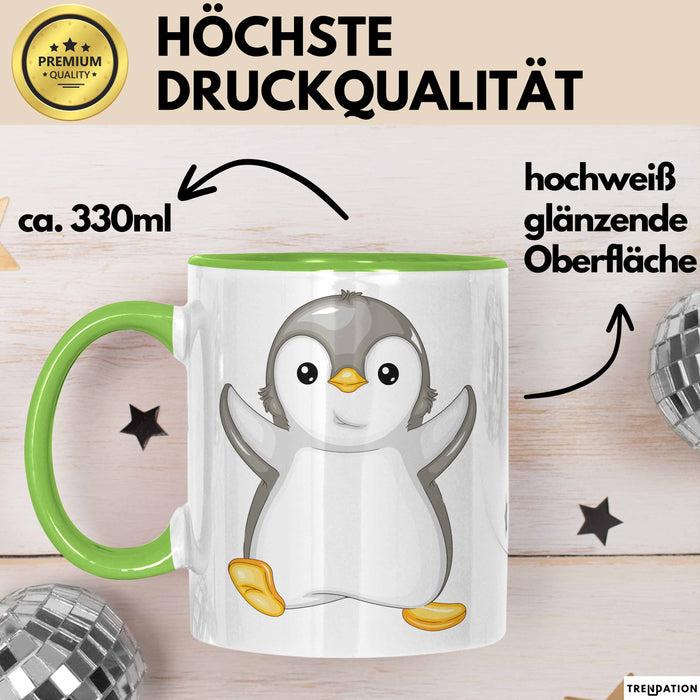 Lustige Pinguin Tasse Geschenk Pinguin-Liebhaber Grün Trendation