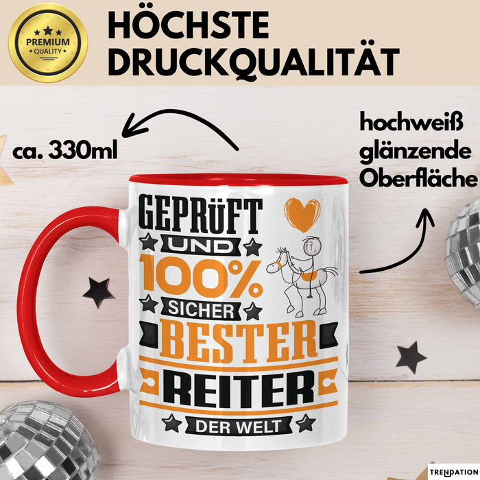 Reiter Geschenk Lustiger Spruch für Reiter Geschenkidee Bester Reiter Der Welt Rot Trendation