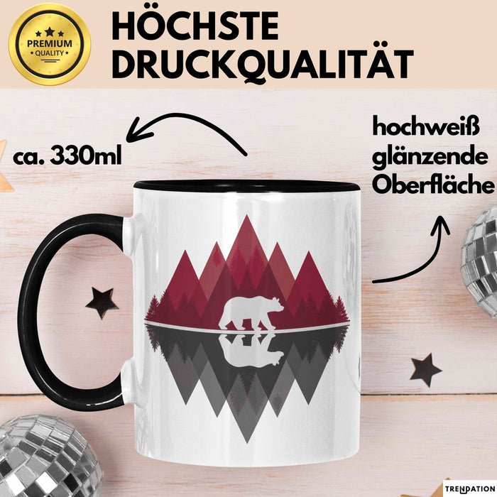 Bär Tierliebhaber Tasse Geschenk Lustige Geschenkidee Spruch Schwarz Trendation