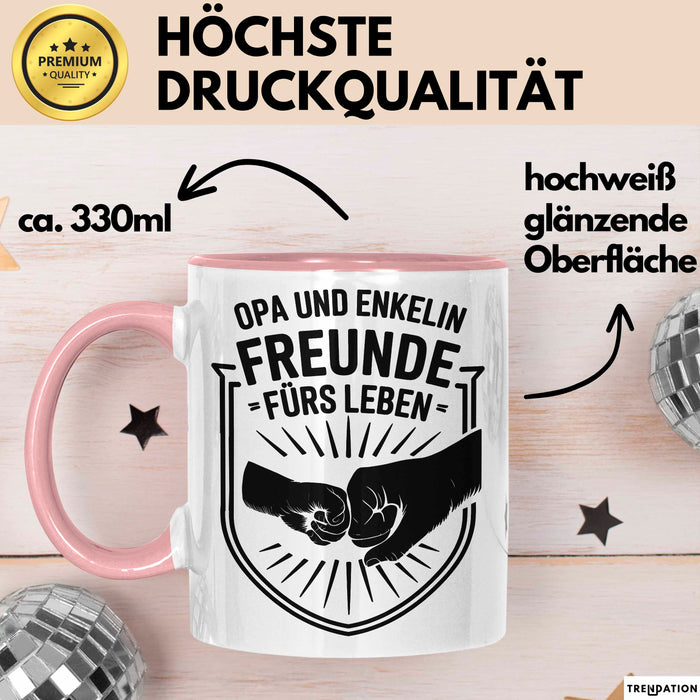 Opa Enkelin Tasse Geschenk Lustige Geschenkidee Spruch Freunde Fürs Leben Rosa Trendation