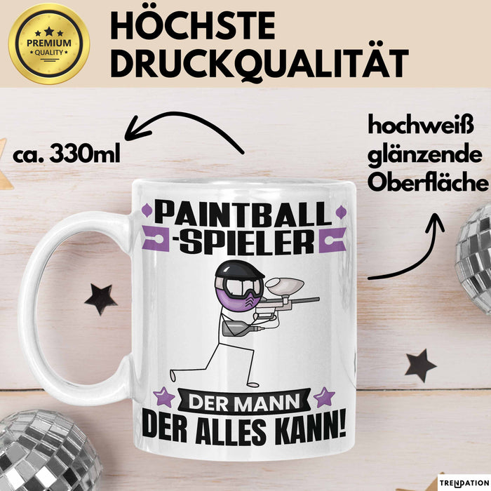 Paintballspieler Tasse Geschenk für Paintballspieler Der Mann Der Alles Kann Geschenkidee zum Geburtstag Weiß Trendation
