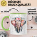Elefant Tier Blumen Tasse Geschenk Lustige Geschenkidee Spruch Grün Trendation