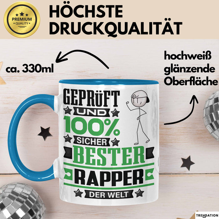 Rapper Geschenk Lustiger Spruch für Rapper Geschenkidee Bester Rapper Der Welt Blau Trendation