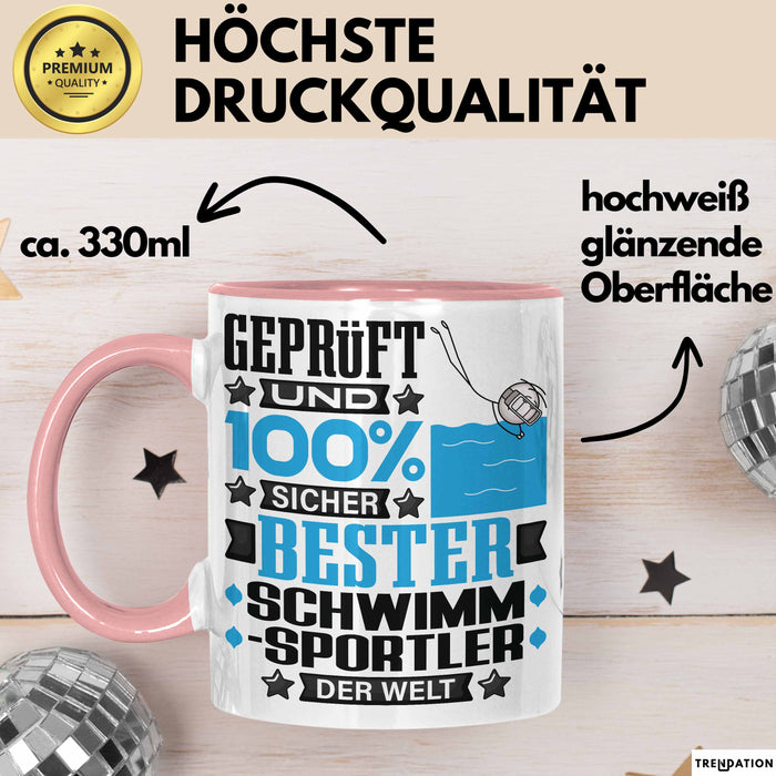 Schwimmsportler Geschenk Lustiger Spruch für Schwimmsportler Geschenkidee Bester Schwimmsportler Der Welt Rosa Trendation