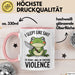 Frosch Tasse Geschenk I Slept Like Shit Choosing Violence Geschenkidee Lustig Rosa Trendation
