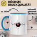 Schallplatte Geschenk Vinyl Herzschlag Vintage Retro Musik DJ Geschenk Kaffee-Becher Blau Trendation