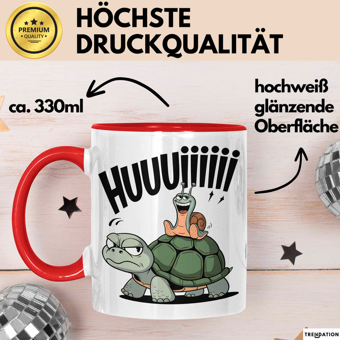 Schildkröte Tierliebhaber Tasse Geschenk Lustige Geschenkidee Spruch Schildkröte Und Schnecke Rot Trendation