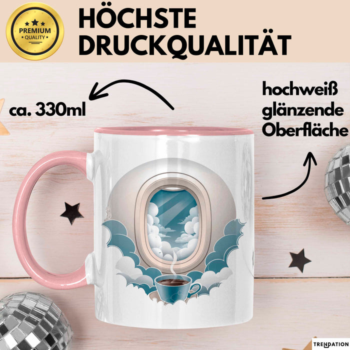 Flugbegleiter Tasse Geschenkidee Kabinencrew Lustiger Spruch Geschenkidee Lustig Rosa Trendation