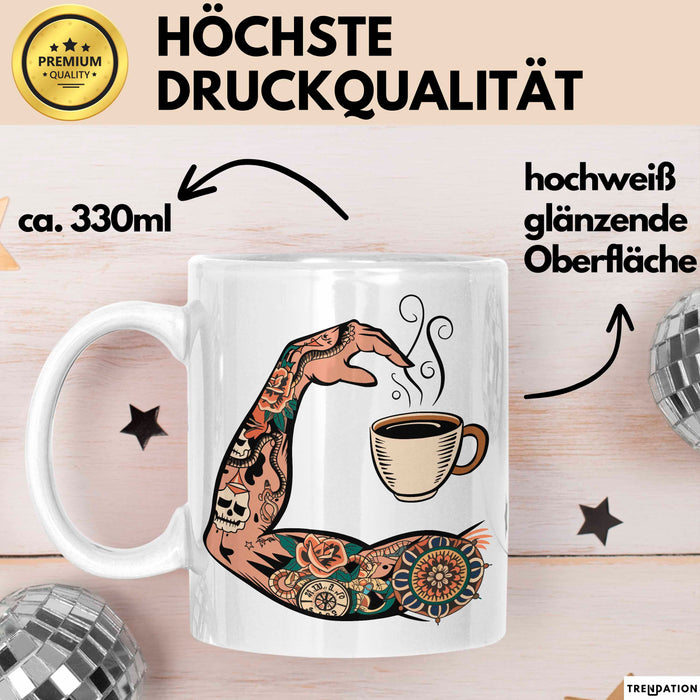 Tattoo Sammler Tasse Geschenkidee für Tinten Fanatiker Weiß Trendation