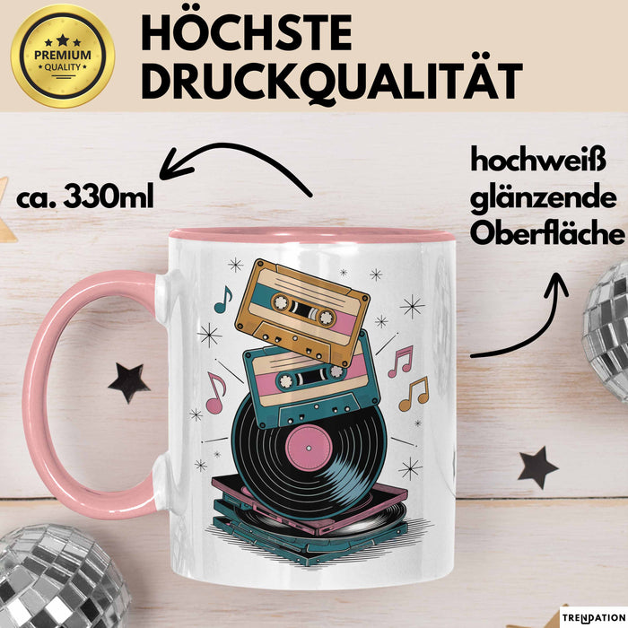 Retro Fan Tasse Geschenkidee für Vintage Liebhaber Rosa Trendation