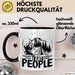 Camping Tasse Geschenk I Eat People Bär Kaffee-Becher Geschenkidee Camper Outdoor Schwarz Trendation