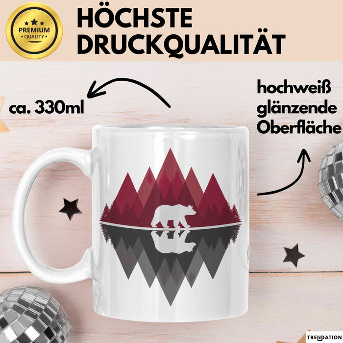 Bär Tierliebhaber Tasse Geschenk Lustige Geschenkidee Spruch Weiß Trendation
