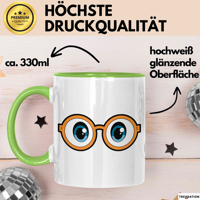 Optiker Tasse Geschenkidee Augenpflege Profi Geschenkidee Lustig Grün Trendation