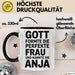 Anja Tasse Geschenk Gott Formte Die Perfekte Frau Anja Geschenkidee Weiß Trendation